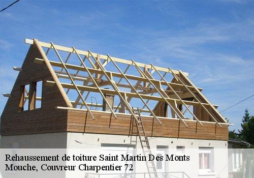 Rehaussement de toiture  saint-martin-des-monts-72400 Mouche, Couvreur Charpentier 72